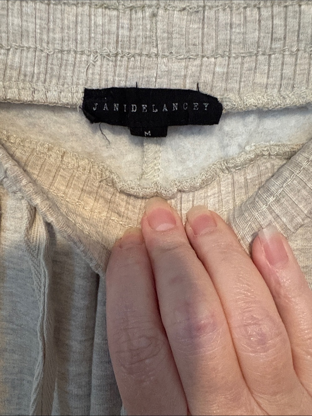Jane and Delancey Women's Light Cream Crewneck Sweatshirt & Jogger Set - Size M - Picture 10 of 16